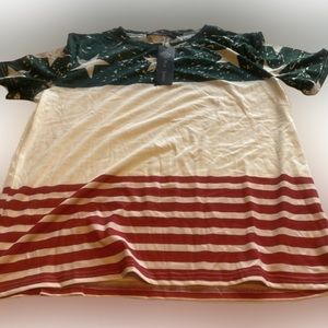 Nice Forever Juniors Stars and Stripes Shirt, short sleeve, XL